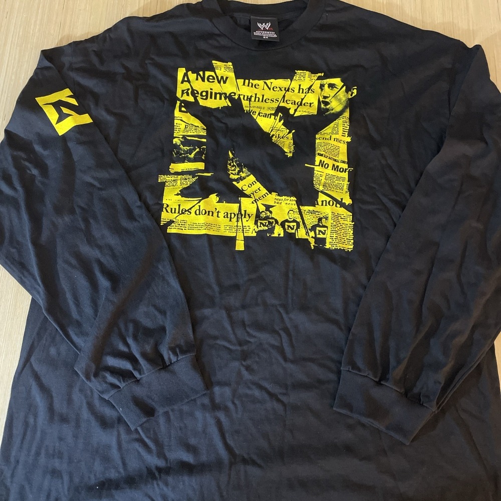 WWE The Nexus T-Shirt‎ 2XL Long Sleeve "We Are One" Tee double-Sided NOS